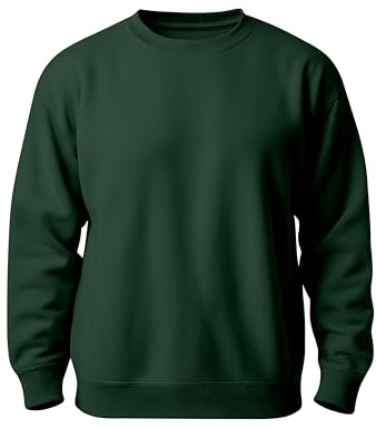 Love My Fashions Mens Sweatshirts Crew Neck And Long Sleeve Plain Sweater Fleece Jumper for Men Uk (UK, Alpha, L, Regular, Regular, Bottle Green)