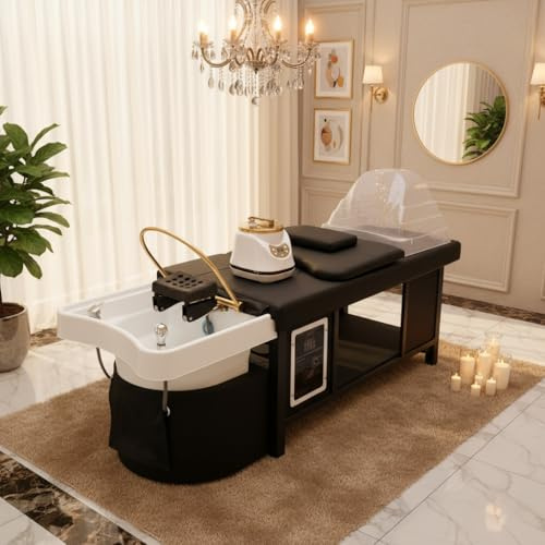 Head Spa Bed Table de massage, équipement de spa japonais pour la tête, shampooing de massage professionnel, système de circulation de l'eau pour spa, salon de beauté, barbier