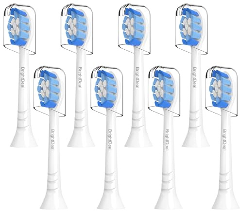 BrightDeal Sensitive Aufsätze Kompatibel mit Philips Sonicare Ersatzbürsten, 8er Sanfte zahnbürstenaufsatz Kompatibel mit Philips Sonicare Elektrische Zahnbürste, Weiß