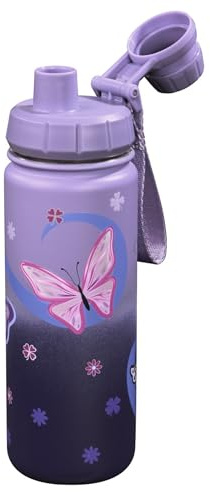 Step by Step Isolierte Edelstahl-Trinkflasche „Sweet Butterfly“, lila, BPA-frei, für Schule, Kindergarten, warme und kohlensäurehaltige Getränke, für Mädchen, 0,5 Liter