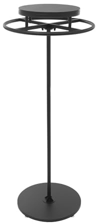 Hadwigger 360° Drehbar Kleiderständer 140cm hoch Rund Kleiderstange stabil Metall Garderobenständer Bodenstehender Rund Kleiderstange für Schlafzimmer Geschäfte,einfach zu montieren (Schwarz)