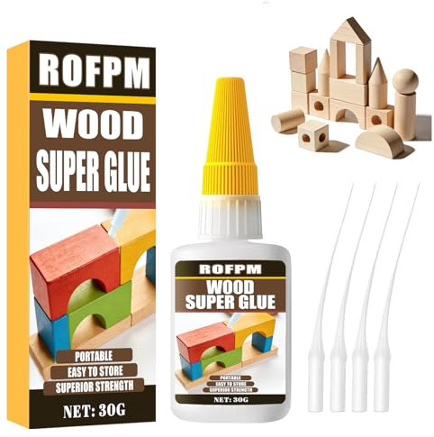 Colle à Bois Extra Forte Pour Bricolage, Transparente, éTanche Et à SéChage Rapide Pour Meubles, ModéLisme, Constructions En Bois Et Plus Encore Pour L'IntéRieur - 30g