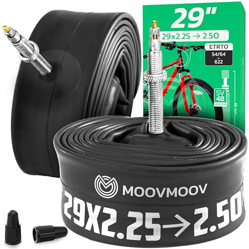 MoovMoov Cámara de Aire de 29 Pulgadas - para neumáticos 29x2.25, 29x2.30, 29x2.35, 29x2.40 y 29x2.50 con ETRTO de 56-622 a 64-622 - Pack de 2 - para Bicicleta