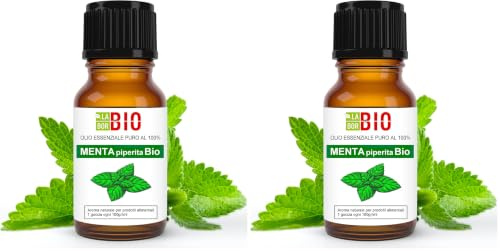 PfefferminzÖl Bio Ätherisches Öl 100% Reines 10 ml - Aromatherapie Kosmetik Therapeutische - Laborbio (Packung mit 2)