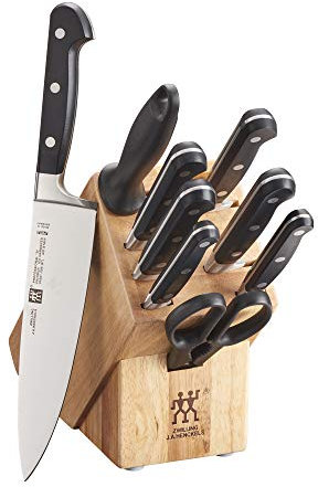 ZWILLING Professional S 10-Piece Razor-Sharp German Block Knife Set, Made in Company-Owned German Factory with Special Formula Steel perfected for almost 300 Years, Dishwasher Safe