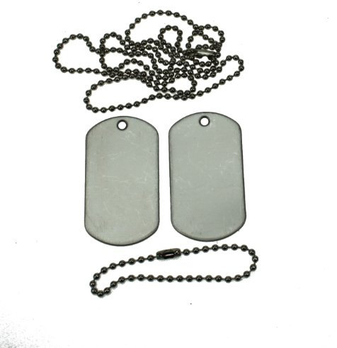 Yantec US Dog Tags Erkennungsmarken Silber