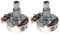 FLEOR 2PCS Full Size B500K Linear Taper Potentiometer Guitar Tone Volume Control Pots Dia24mm L18mm Long Knurled Split Shaft