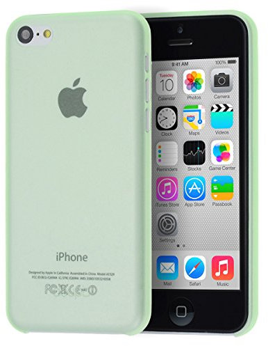 doupi UltraSlim Coque Compatible avec iPhone 5C, Fin Mat Ultra Mince et Ultra léger Bumper Cover Housse de Protection, Vert