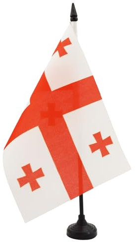 AZ FLAG - Tischflagge Georgien - 21x14 cm - Georgische Tischfahne 14 x 21 Cm - Flaggen