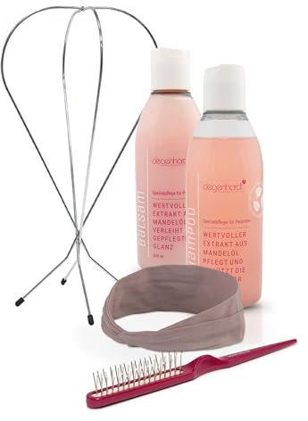 degenhardt Perücken Einsteiger-Set mit Shampoo, Balsam, Haarband, Perückenständer & Perückenbürste