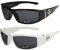 2er Pack Choppers 6608 X0 Sonnenbrillen Unisex Herren Damen Männer Frauen Brille - 1x Modell 01 (schwarz glänzend/schwarz getönt) und 1x Modell 07 (weiß glänzend/schwarz getönt)