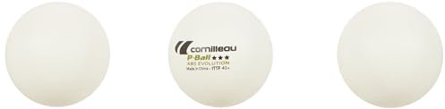 CORNILLEAU 310555 Unisex Kunststoff ABS Evolution 3 Star Ittf Competition Balls (3 Stück), weiß, One Size
