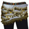 Tanzbekleidung & Accessories Bauchtanz Münzgürtel Samt Hüfttuch Belly Dance Bauchtanzgürtel Karneval Münzen (Weiß)