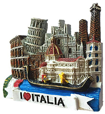3D Kühlschrankmagnet, Motiv: 6 Attraktionen Italiens, Dekoration für Zuhause und Küche, Italien-Kühlschrankmagnet, Reise-Souvenir, Geschenk