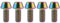 Ruifu M4 x 8 15 20 mm Titan Kegelkopfschrauben Schrauben Steigung 0,6 mm für Fahrrad/Motorrad Gr5 Ti 5 Stück (M4 x 8 mm, Regenbogen)