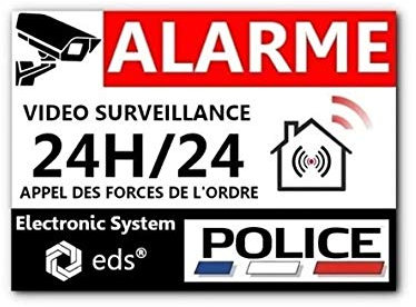 8 Aufkleber Alarm Video Überwachung Einbruchschutz für Haus, Gebäude, Handel, Garage, Videoüberwachung, professionelle Qualität (Polizei)
