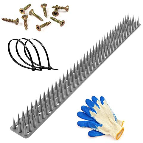 GL Vogelabwehr Set 3-Reihig Länge 5-20 m Tauben- und Vogelschutz | Extra Spikes, Taubenspikes Ideal fürs Dach, Balkon, Zaun oder Fensterbank - Dichte Stacheln (Silber, 5)