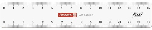 10X BRUNNEN Lineal 15cm Flexi glasklar