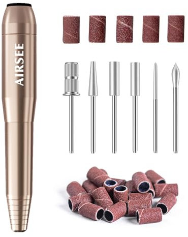 Lime a Ongle Electrique Ponceuse pour Ongles Ponceuse à Ongles Professionnelle Manucure Machine 20000RPM Puissante Silencieuse Kit de Manucure Pédicure avec 18 Embouts Ponçage pour Salon et Maison (D)