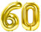 Siumir Number Balloons Gold Foil Number Balloons 60th Birthday Balloons Giant Digital Balloons Balloons for Birthday Party, Wedding, Anniversary