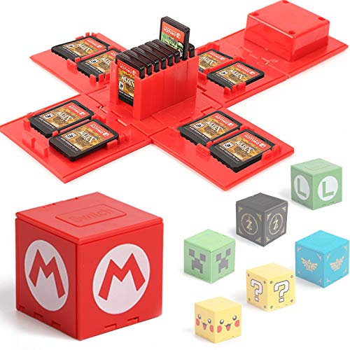 Etui Kompatibel für Nintendo Switch - Passend für bis zu 16 Nintendo Switch Spiele Aufbewahrungssystem Spielkarten Organizer Reisebox Hartschalen Set mit16 Slots Inserts (Rot)