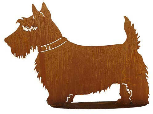Hund Scotch Terrier 44x60cm Edelrost Rost Metall Gartendekoration