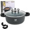 KARL HAUSMANN Topf Antihaftbeschichtet mit Deckel - 2.3 Liter - Ø 20 cm - Aluguss Kochtopf beschichtet Für alle Herdarten auch Induktion - Schwarz Suppentopf - Non Stick Cooking Pot - Bratentopf