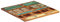 Tidyard Tischplatte DIY Schreibtischplatte Bürotischplatte Holzplatte Platte für Esstisch Esszimmertisch Quadratisch 60x60 cm 25-27 mm Altholz Massiv