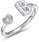 CRYSLOVE Buchstabe Ring Silber 925 Damen Offener Verstellbare stapelba Personalisierter Initiale Alphabet A-Z Ring für Mutter Freundin
