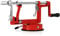 Apple Peeler Corer, Long lasting Chrome Cast Iron Apple Peeler Slicer Corer with Stainless Steel Blades and Powerful Suction Base for Apples and Potato(Red)
