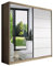 Fabryka Mebli Idźczak - Armoire Porte Coulissante avec Penderie Miroir 160 cm Bono 05, Placard Chambre - Sonoma/Blanc