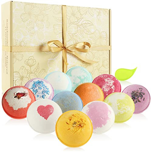 Robin Goods® 12-teiliges Badekugeln-Set - Aromatherapie für die Feiertage - Badebomben - Geschenkset für Muttertag, Valentinstag und Geburtstag (12 Stück - Badekugeln)