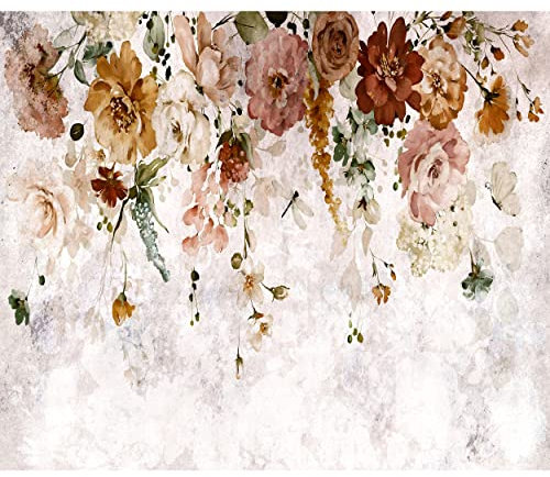 decomonkey - Papier Peint Panoramique Fleurs 400x280 cm - Décoration murale moderne – Tapisserie décorative pour chambre salon - Fleurs colorées plantes nature
