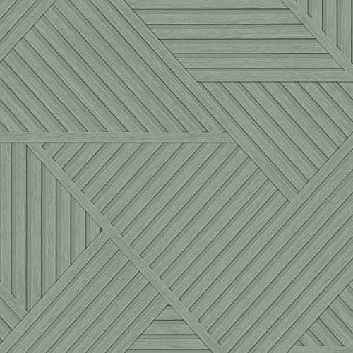 Wood Effect Geometric Wallpaper Sage Green Holden 13200