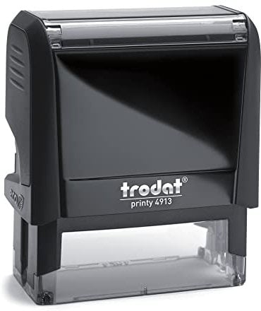 Trodat Personalisierter Stempel Printy 4913 zum direkt hier Erstellen – Selbstfärbend, Abdruck 58 x 22 mm, bis zu 6 Zeilen Abdruck Rot
