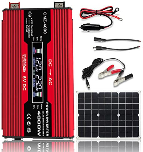 Leling Centrale elettrica Portatile,Centrale Elettrica con Pannello Solare 18W - Generatori di Backup per centrali elettriche con Presa da 220 V CA per Camper all'aperto, Campeggio, Via