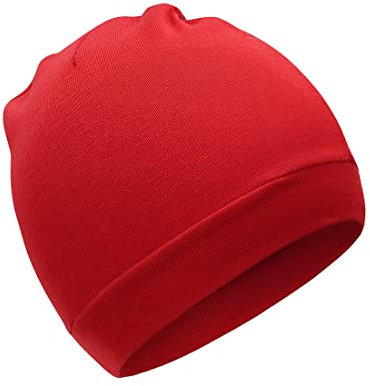 Durio Baumwoll Baby Mütze Erstlingsmützen für Neugeborene Slouch Beanie Jungen Mädchen Unisex für 0-4 Jahre Rot 0-12 Monate (Tag Size S)