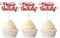 Xsstarmi 24 Pack Happy Birthday Cupcake Toppers Glitter Birthday Cupcake Food Picks for Celebrating Happy Birthday Theme Party Cake Decorations Supplies Red