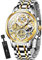 OLEVS Skelettuhren für Herren Weiß Analog Quarz Multifunktional Chronograph Easserdicht Luxuriös Modisch Leuchtend Armbanduhren für Herren