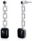 Ohrringe Onyx Schwarz 925 Sterling Silber Kettenglieder Dangle Drop Ohrhänger 10mm Stein Achat Ohrringe für Frauen