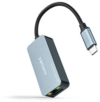 Nanocable - CONVERSOR USB-C 3.2 GEN1 ETHERNET 2.5G GRIS 15 CM