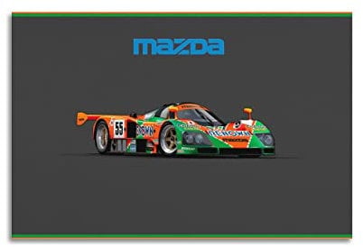 JONZA Rennwagen-Poster für Mazda 787B Vektor-Sportwagen, dekoratives Gemälde, Leinwand, Wand- und Kunstbild, Familien-Schlafzimmer, Dekoration, 40 x 60 cm