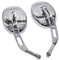 Riloer 2x Motorrad Seitenspiegel für die meisten Motorräder, Roller, ATVs mit 10mm/0.39inch Standardgewinde, Schwarz/Chrom