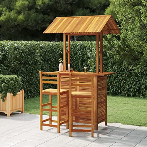 GuyAna 3-TLG. Gartenbar-Set Stehtisch Outdoor Bartisch-Set Bar MöBel Bar Outdoor Theke Garten Theke Bar Massivholz Akazie 3116004