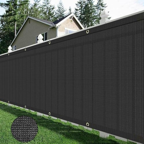 AYOHA 5' x 50' Privacy Fence Screen Fabric Mesh Shade Net Cover, Heavy Duty 160 GSM Privacy Barrier for Chain Link Fence, 90% Privacy Blockage, Excellent Airflow, Cable Zip Ties Included, Black