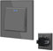 BSEED Interrupteur Mural avec voyant LED,Interrupteur encastrable avec des Griffes,10A 1 Gang 1 Voie Interrupteur à bascule avec panneau en verre,interrupteur mural pour salon,bureau,cuisine-Gris