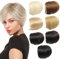 Glatte Haartopper Haarteile mit Fransen für dünner werdendes Haar Frauen Clip in Haarteile Frauen Topper Haarteil Toupet für Haarausfall (8 INCH, Brown Black)