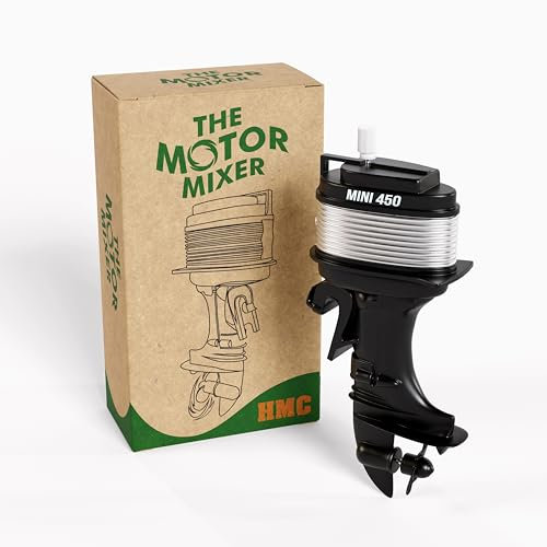 Hoyt Mercantile Co The Motor Mixer by HMC - Novelty Boat Motor Coffee Mixer Wind-Up Outboard Mini Boat Motor Stirrer Toy Beverage Works with Cups, Mugs, & Glasses - Unique Drink Mixing Gadget