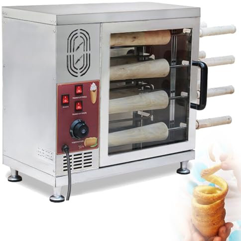 TAHALI Chimney Cake Oven Electric Commercial Machine with 16 Pcs Roller, Cake Pop Roller Machine, Ice Cream Cone Grill Maker, Perfect for Restaurant Home Kitchen Snack Bar