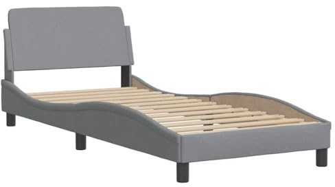 vidaXL Bettgestell Dover Hellgrau 80x200 cm Stoff